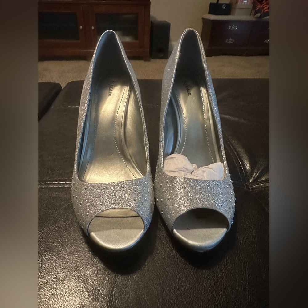 Style&co Sparkly Monaee Silver Heels